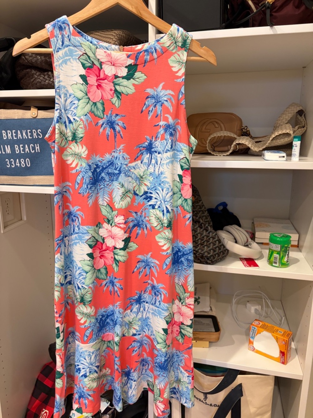 Tommy Bahama Coral Tropical Floral Tank Dress